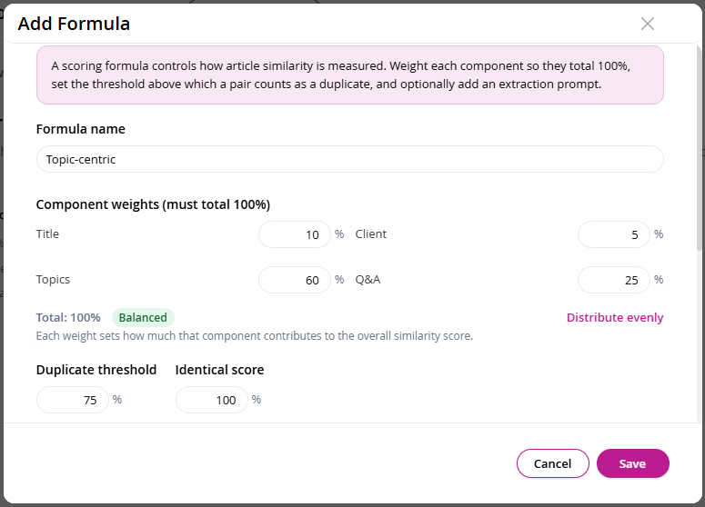 Add Formula dialog
